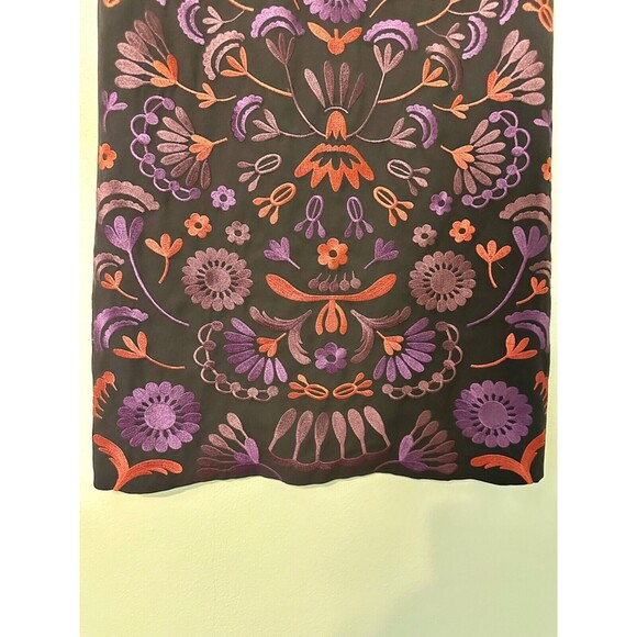 Cynthia Rowley Black Midi Palm Leaves Soft Fabric‎ Sleeveless Lined Dress Sz 8 - Picture 4 of 12